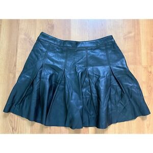 Hollister Faux Leather Pleated Mini Skirt Women's L Ultra High Rise Y2K Preppy